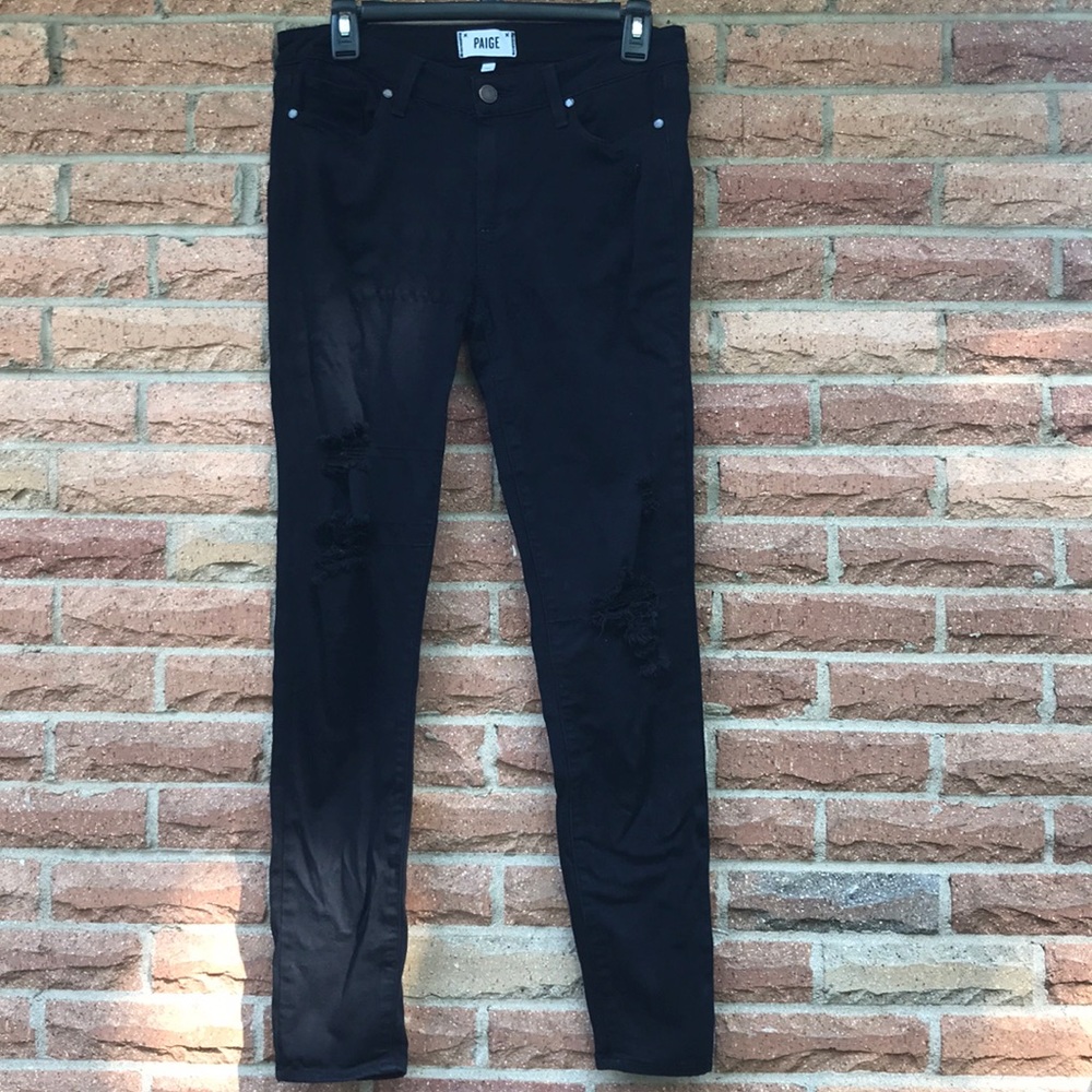 Black Paige distressed skinny jeans